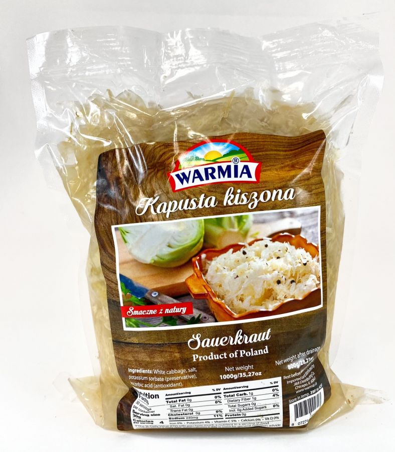 WARMIA Kapusta kiszona (woreczek) 1000g Sauerkraut in a plastic bag