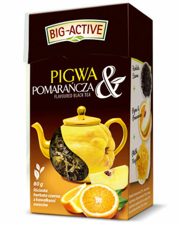 BIG ACTIVE Herbata czarna pigwa z pomarancza (sypka) 80g - Black tea with quince and orange - loose