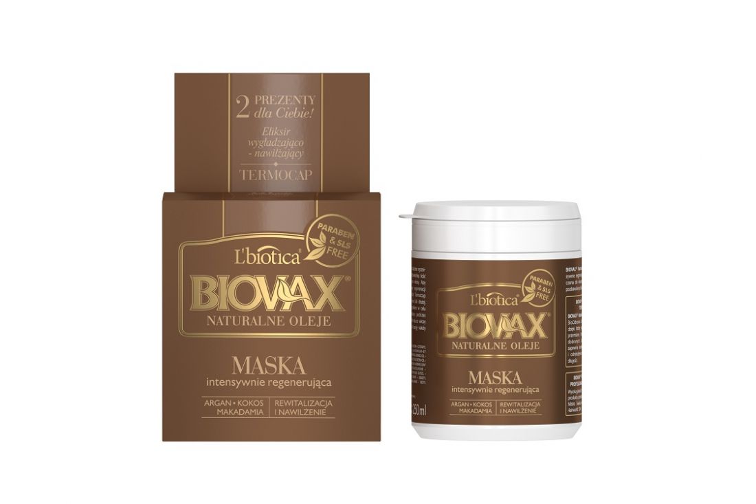 BIOVAX - Maska do włosów intensywnie regenerująca Argan, Makadamia, Kokos 250 ml - Regenerating mask