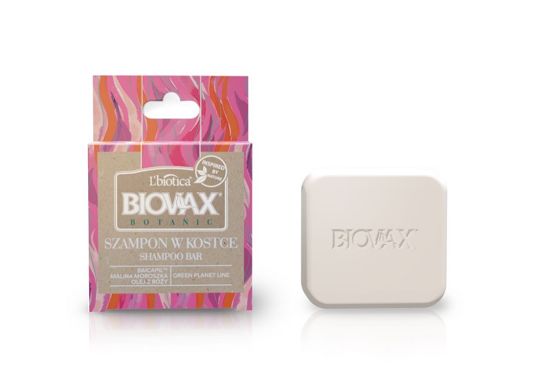 BIOVAX Botanic - Szampon w kostce ECO Malina, Olej z rozy 82g - Shampoo bar with raspberry