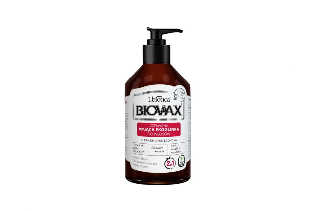 BIOVAX Ekoglinka - Odzywka myjaca z glinka CZERWONA 200ml - Cleansing red clay for hair