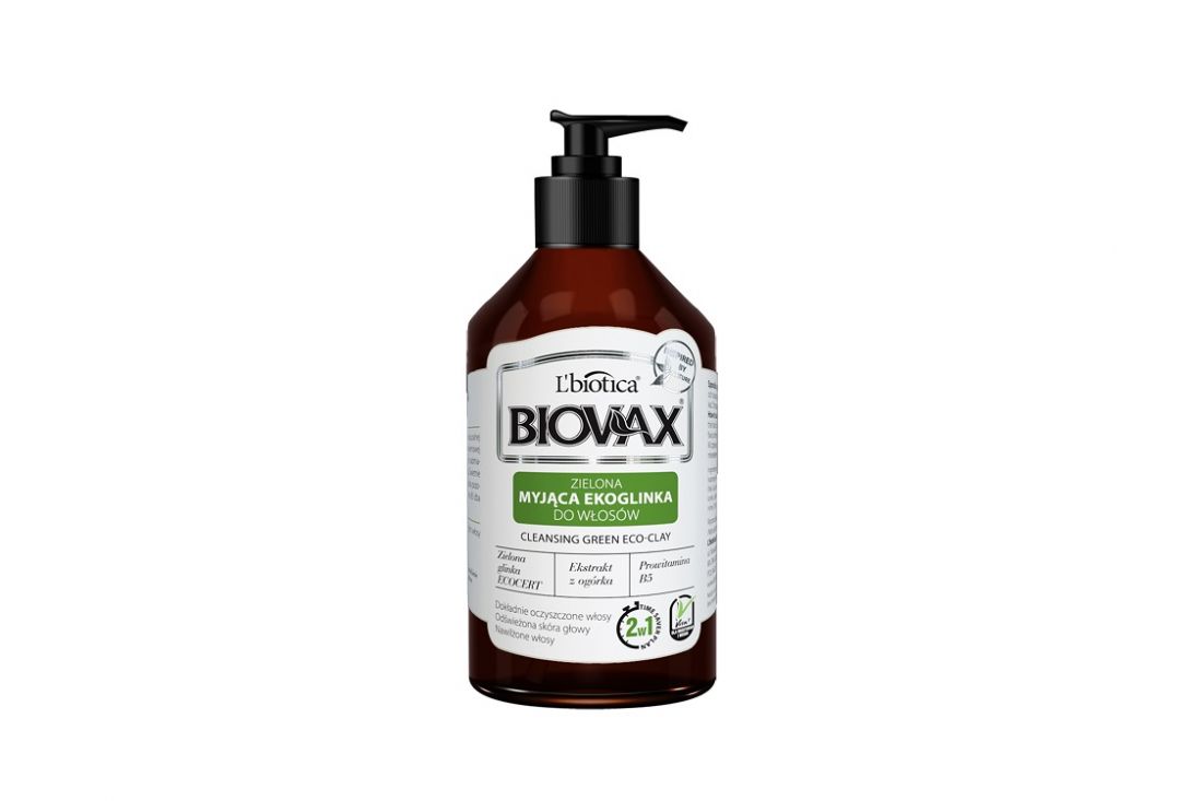 BIOVAX Ekoglinka - Odzywka myjaca z glinka ZIELONA 200ml - Cleansing green clay for hair