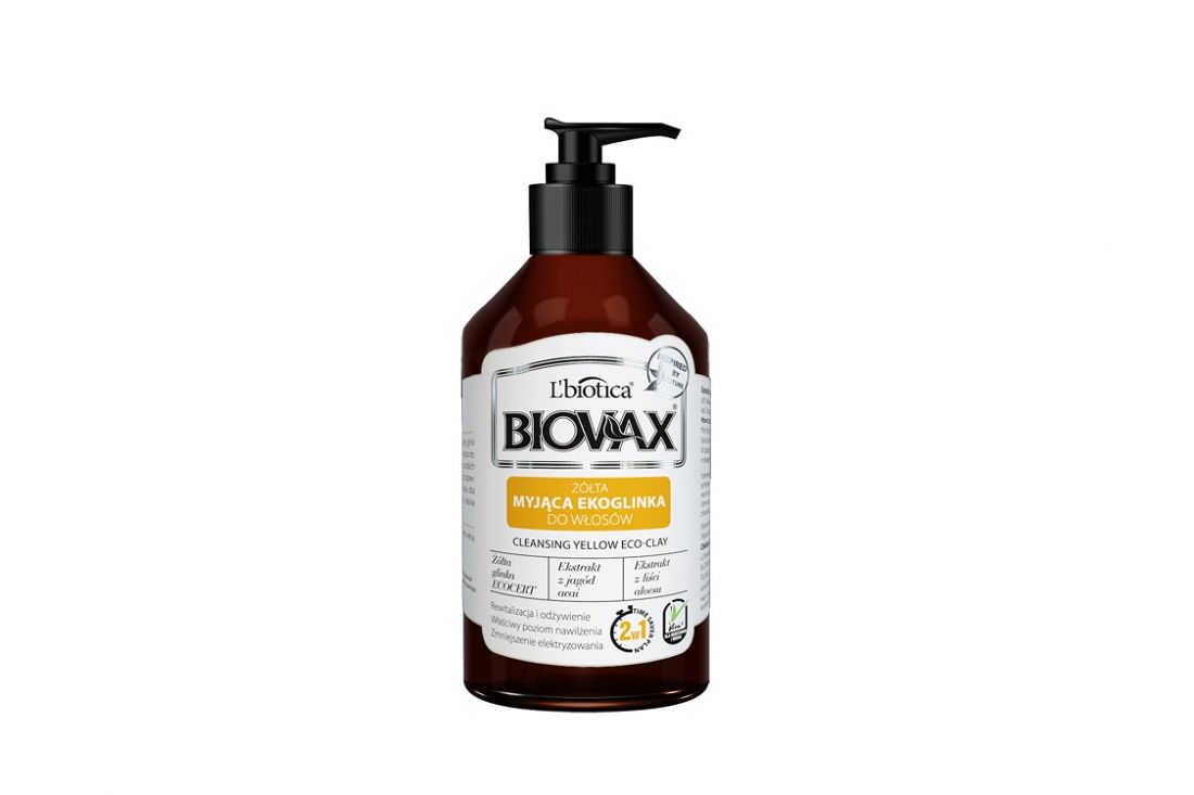 BIOVAX Ekoglinka - Odzywka myjaca z glinka ZOTLA 200ml - Cleansing yellow clay for hair