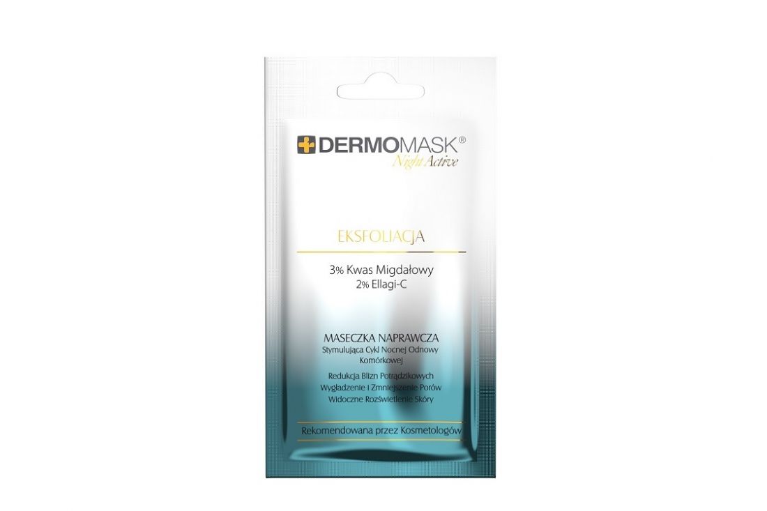 L'BIOTICA Dermomask Night Active maseczka do twarzy na noc Eksfoliacja 12ml - Night face mask Exfoliation