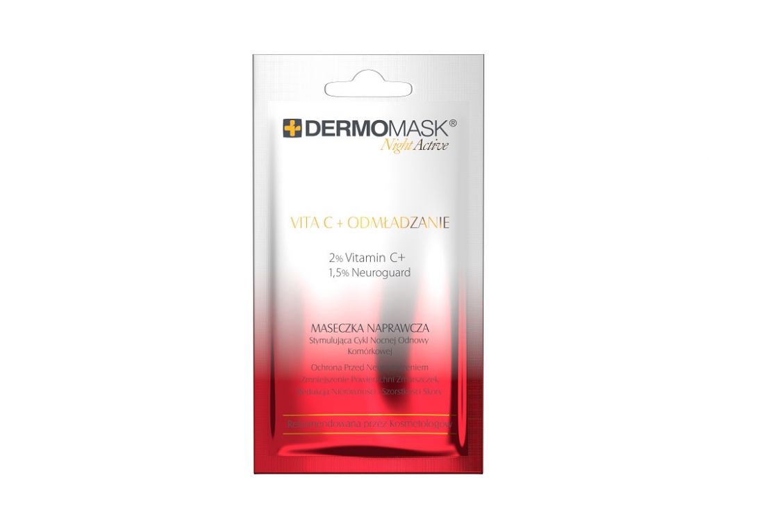 L'BIOTICA Dermomask Night Active maseczka do twarzy na noc Wit C+ odmladzanie 12ml - Night face mask with Vit C