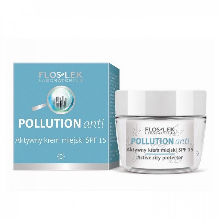 FLOSLEK Anti-Pollution Aktywny krem miejski na dzień SPF15 50ml - Active cream city protector