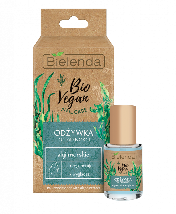 BIELENDA Bio Vegan Odzywka do paznokci z algami morski 10ml - Nail conditioner Regenerating and Smoothing - Sea algae