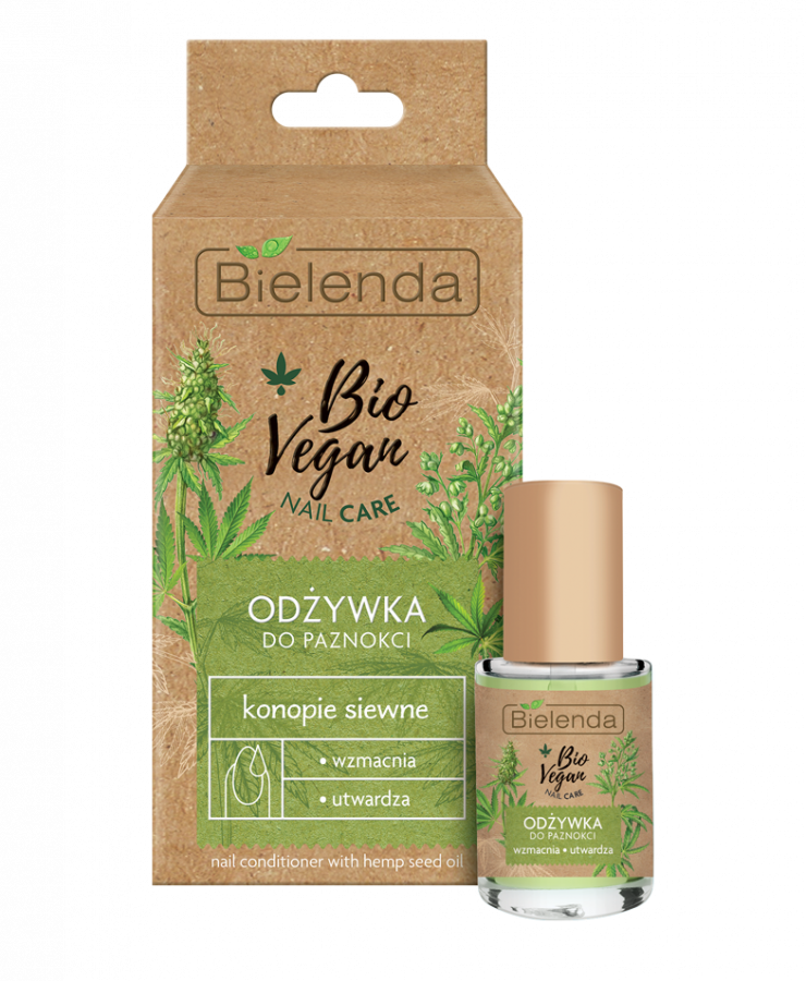 BIELENDA Bio Vegan Odzywka do paznokci z konopie siewne 10ml - Nail conditioner Strengthening and Hardening - Hemp seed oil