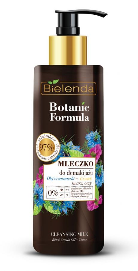BIELENDA Botanic Formula Mleczko przeciwzmarszczkowe do oczyszczania i demakijazu Olej z Czarnuszki 200ml - Face and eye make-up removing milk
