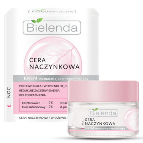 BIELENDA Cera Naczynkowa Krem wzmacniająco-regenerujący na noc 50ml - Strengthening-regenerating night cream