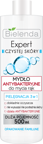 BIELENDA Clean Skin Expert Mydło antybakteryjne do mycia rąk 500ml - Antibacterial soap for washing hands