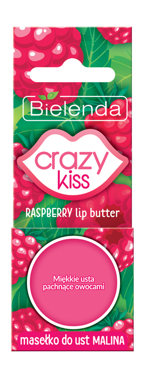BIELENDA Crazy Kiss Maselko do ust malina 10g - Raspberry lip butter