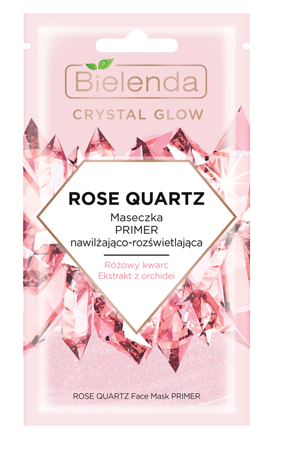 BIELENDA Crystal Glow Maseczka Rose Quartz nawilzajaco-rozswietlająca 8g - Moisturizing and brightening face mask