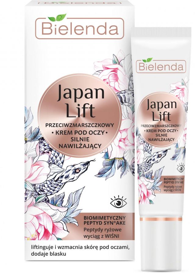 BIELENDA Japan Lift Silnie nawilzajacy krem przeciwzmarszczkowy pod oczy 15ml - Strongly moisturizing antiwrinkle eye cream