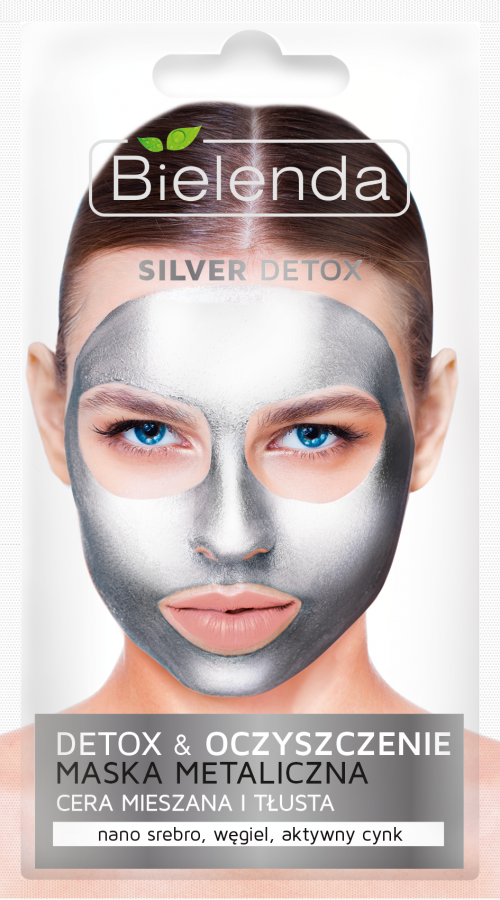 BIELENDA Silver Detox Detoksykujaca maseczka do cery mieszanej i tlustej 8g - Detoxifying metallic mask for mixed and oily skin