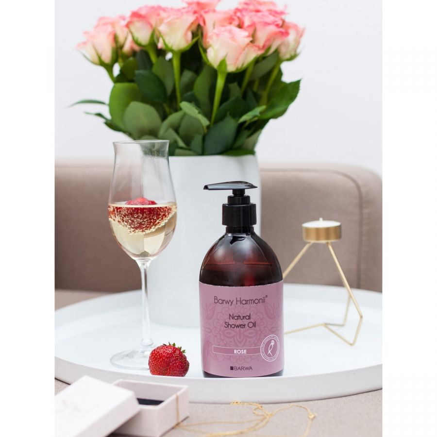 BARWY HARMONII Olejek pod prysznic ROSE 440ml - Natural shower oil Rose