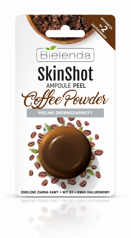 BIELENDA Skin Shot Peeling drobnoziarnisty Coffee Powder 8g - Fine-grain face scrub with coffee powder