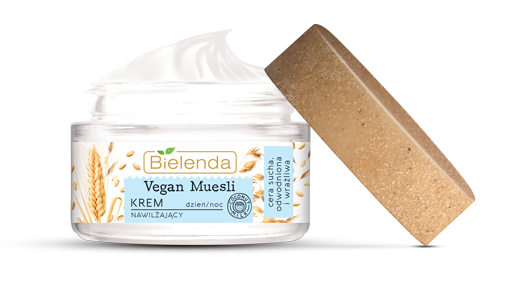 BIELENDA Vegan Muesli Krem Nawilzajacy 50ml - Moisturizing cream oats + wheat + coconut milk