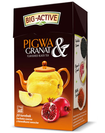 BIG ACTIVE Herbata czarna z pigwa i granatem (20 torebek) 40g - Black tea with quince & pomegranate (20 bags)