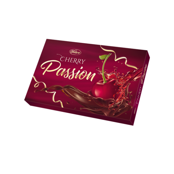 VOBRO Bombonierka Czekoladki Cherry Passion 140g - Chocolate pralines with cherries and hint of alcohol