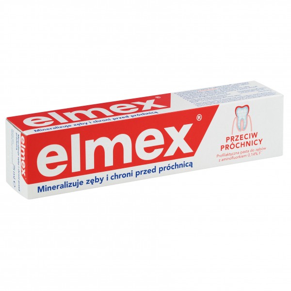 ELMEX Pasta do zebow Przeciw prochnicy czerwona 75 ml - Toothpaste anti cavities