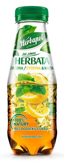 HERBAPOL Herbata zielona z cytryna i mieta 300ml - Cold green tea with lemon & mint