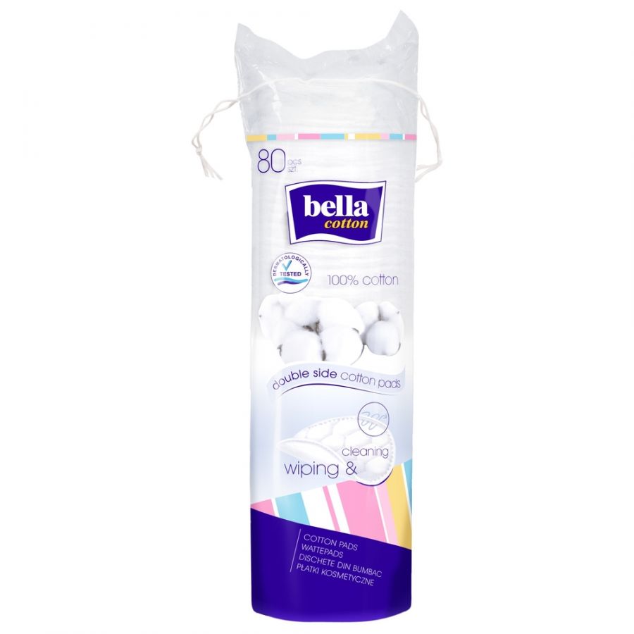 BELLA Platki kosmetyczne bawelniane okragle 80 szt - Cotton rounds 80 pieces