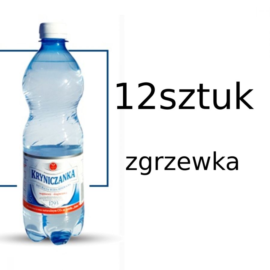 KRYNICA ZDROJ Woda Kryniczanka gazowana (niebieska) zgrzewka 12x0.5L - Carbonated mineral water