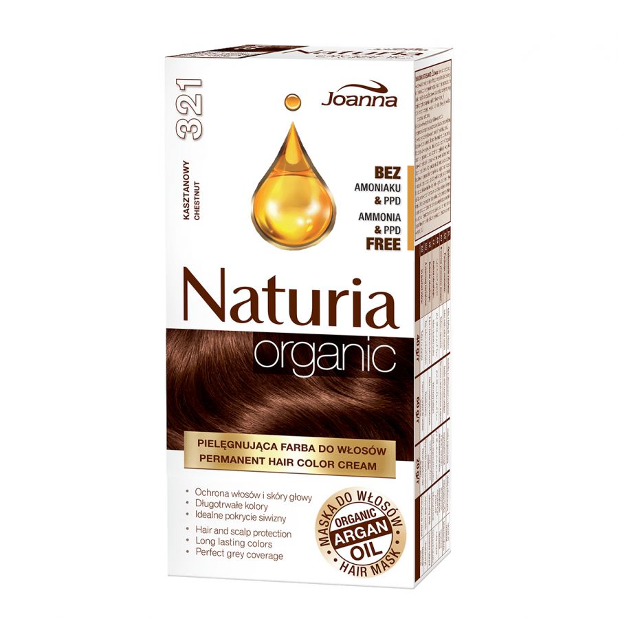 JOANNA Naturia Organic Farba do wlosow 321 Kasztan - Hair dye Chestnut