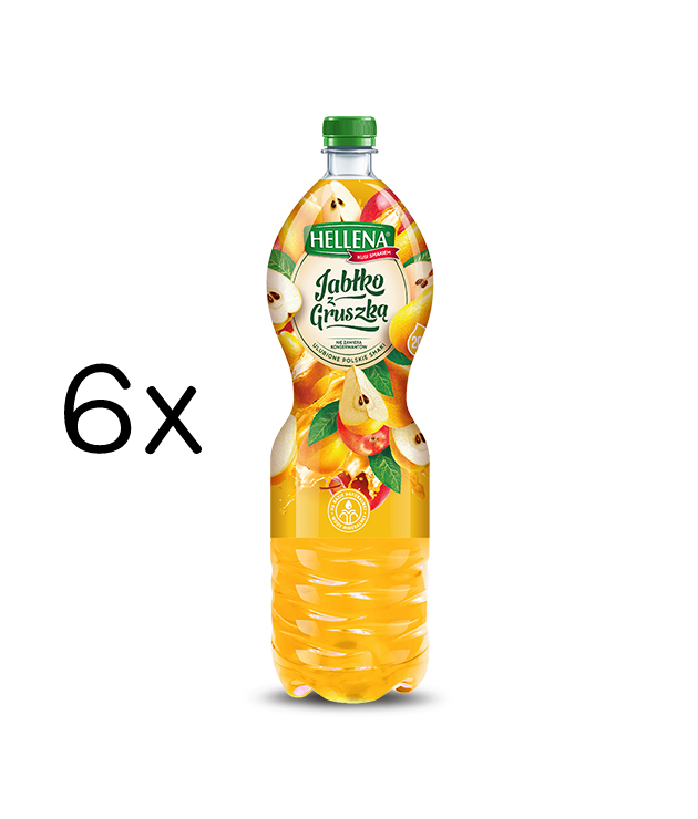 HELLENA Napoj jablko gruszka Box 6 x 1.75L - Non carbonated apple pear drink