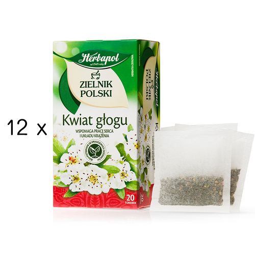 HERBAPOL Zielnik Polski Kwiat Glogu Box 12 x 40g - Hawthorn herbal tea