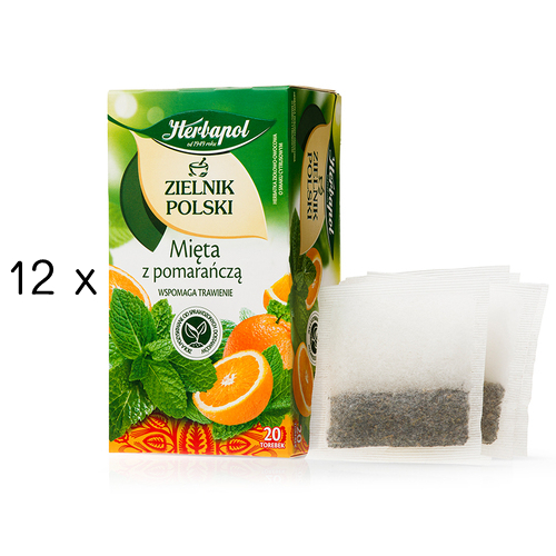 HERBAPOL herbata Zielnik Polski Mieta z pomarancza Box 12 x 30g - Mint tea w/orange
