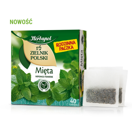 HERBAPOL herbata Zielnik Polski Mieta (40 torebek) 80g - Mint tea