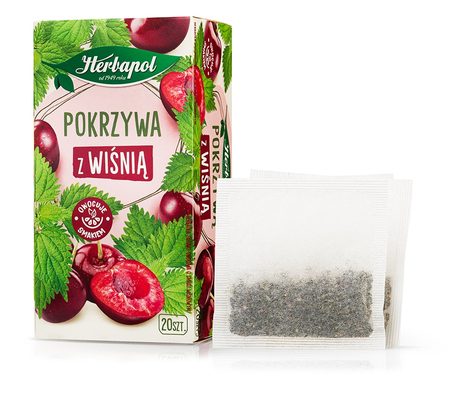 HERBAPOL Zielnik Polski Pokrzywa z wiśnia 30g - Nettle tea with cherry