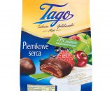 TAGO Piernikowe serca Pierniki z nadzieniem o smaku owocowym w czekoladzie 160g - Gingerbreads with fruity filling and chocolate coating