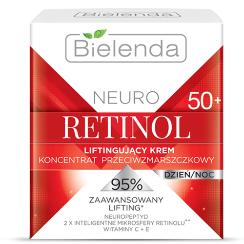 BIELENDA Neuro Retinol 50+ Liftingujacy krem koncentrat przeciwzmarszczkowy dzien & noc 50ml - Lifting face cream concentrate anti-aging day/night