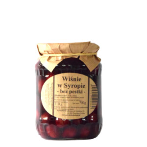 Piwniczka Babuni Wiśnie Amaretto w syropie - 720ml/700g