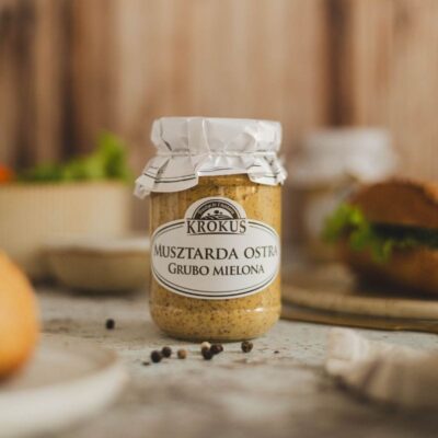 Krokus musztarda ostra grubo mielona 180g / Hot mustard