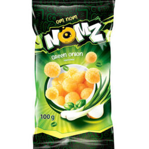 Snacklab Chrupki kukurydziane kulki Nomz zielona cebulka 100g - Onion flavor corn crisps